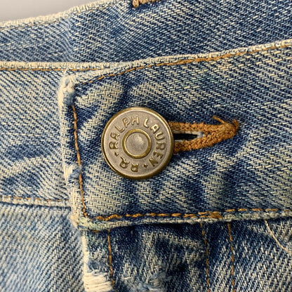 【現状渡し品】【メンズ】 RRL ダブルアールエル ZIP FLY STRAIGHT DENIM PANTS ジップフライ ストレート デニムパンツ USA製 ジーンズ ボトムス 157-251108-as-05-izu サイズ：40×32 カラー：ライトインディゴ 万代Net店