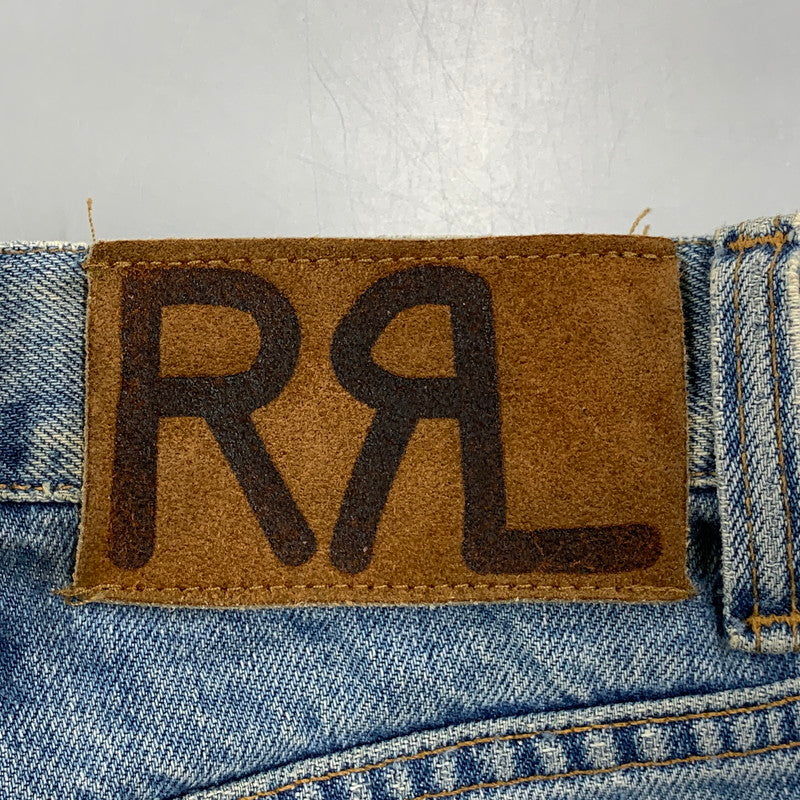 【現状渡し品】【メンズ】 RRL ダブルアールエル ZIP FLY STRAIGHT DENIM PANTS ジップフライ ストレート デニムパンツ USA製 ジーンズ ボトムス 157-251108-as-05-izu サイズ：40×32 カラー：ライトインディゴ 万代Net店