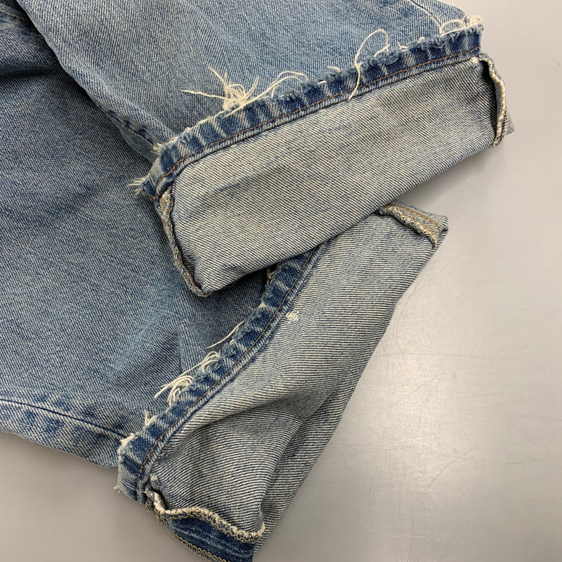 【現状渡し品】【メンズ】 RRL ダブルアールエル ZIP FLY STRAIGHT DENIM PANTS ジップフライ ストレート デニムパンツ USA製 ジーンズ ボトムス 157-251108-as-05-izu サイズ：40×32 カラー：ライトインディゴ 万代Net店