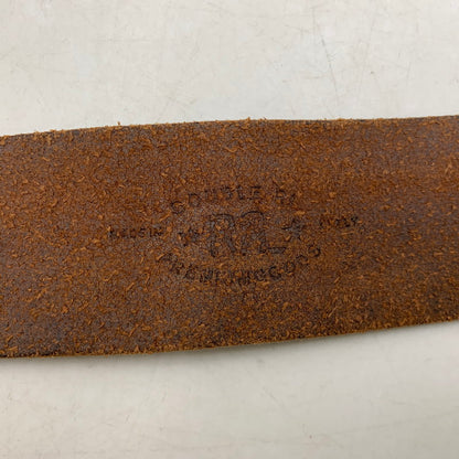 【中古品】【メンズ】 RRL ダブルアールエル イタリア製 真鍮バックル LEATHER BELT レザーベルト 205-251108-ya-20-izu サイズ：38インチ カラー：ブラウン系 万代Net店