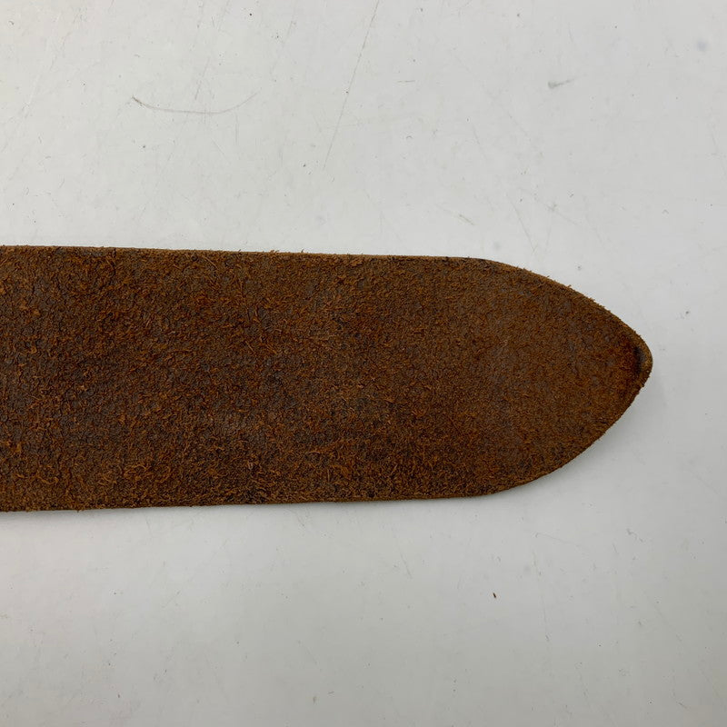 【中古品】【メンズ】 RRL ダブルアールエル イタリア製 真鍮バックル LEATHER BELT レザーベルト 205-251108-ya-20-izu サイズ：38インチ カラー：ブラウン系 万代Net店