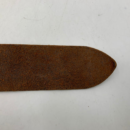 【中古品】【メンズ】 RRL ダブルアールエル イタリア製 真鍮バックル LEATHER BELT レザーベルト 205-251108-ya-20-izu サイズ：38インチ カラー：ブラウン系 万代Net店