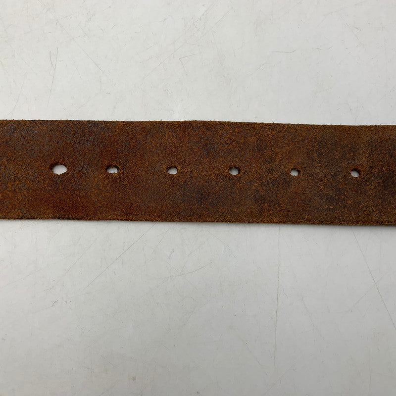 【中古品】【メンズ】 RRL ダブルアールエル イタリア製 真鍮バックル LEATHER BELT レザーベルト 205-251108-ya-20-izu サイズ：38インチ カラー：ブラウン系 万代Net店
