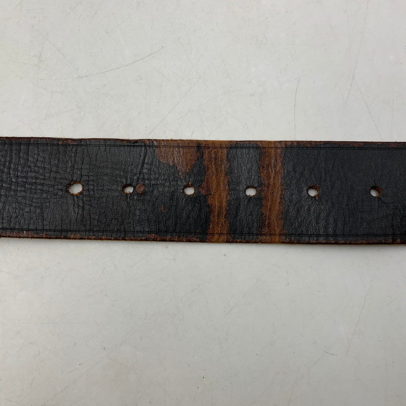 【中古品】【メンズ】 RRL ダブルアールエル イタリア製 真鍮バックル LEATHER BELT レザーベルト 205-251108-ya-20-izu サイズ：38インチ カラー：ブラウン系 万代Net店