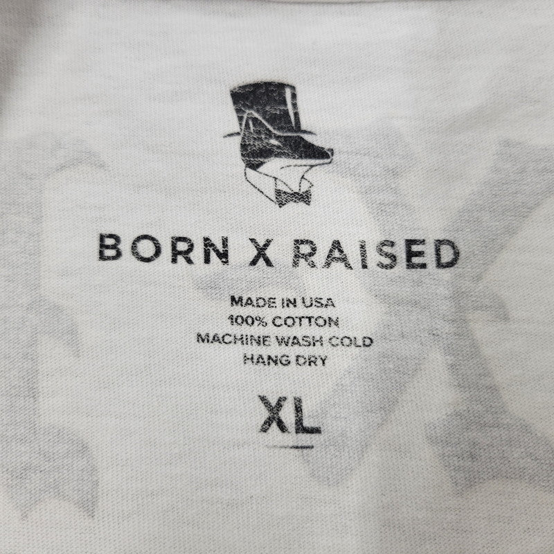 【中古品】【メンズ】 BORN X RAISED ボーンアンドレイズド BACK PRINT L/S TEE バックプリント ロングスリーブ Tシャツ 長袖 トップス 142-260106-as-09-izu サイズ：XL カラー：ホワイト 万代Net店