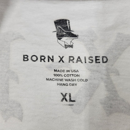【中古品】【メンズ】 BORN X RAISED ボーンアンドレイズド BACK PRINT L/S TEE バックプリント ロングスリーブ Tシャツ 長袖 トップス 142-260106-as-09-izu サイズ：XL カラー：ホワイト 万代Net店