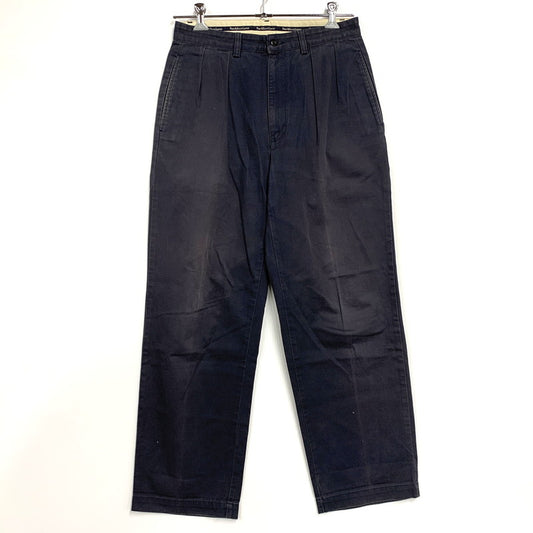 【中古品】【メンズ】 POLO RALPH LAUREN ポロ・ラルフローレン 90S FADE 2-TUCK タック CHINO PANTS チノ パンツ ズボン ボトムス 157-251124-ya-13-izu サイズ：31×30 カラー：ネイビー 万代Net店