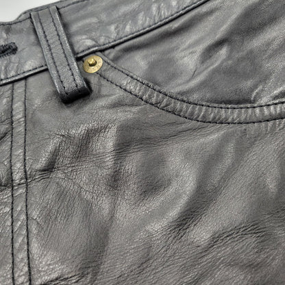 【中古品】【メンズ】 COW LEATHER PANTS 207-93-002 カウレザーパンツ ボトムス 158-251115-as-14-izu サイズ：2 カラー：ブラック 万代Net店