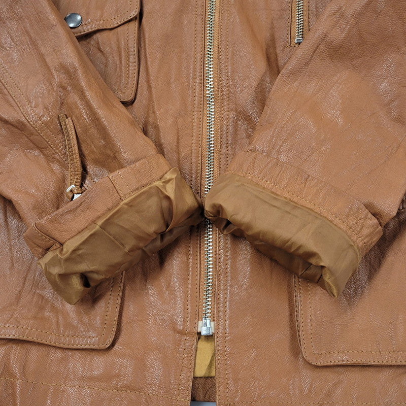 【中古品】【メンズ】 H.S.M. MULTI POCKET LEATHER JACKET マルチポケット レザージャケット アウター 146-251115-as-07-izu サイズ：L カラー：ブラウン 万代Net店