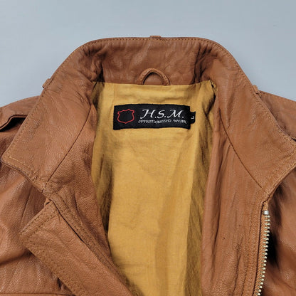 【中古品】【メンズ】 H.S.M. MULTI POCKET LEATHER JACKET マルチポケット レザージャケット アウター 146-251115-as-07-izu サイズ：L カラー：ブラウン 万代Net店