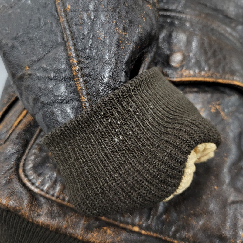 【現状渡し品】【メンズ】 AVIREX アヴィレックス A-2 FLIGHT JACKET フライトジャケット 50周年記念 ピンナップガール アウター 146-251109-as-11-izu サイズ：XS カラー：ブラウン系 万代Net店