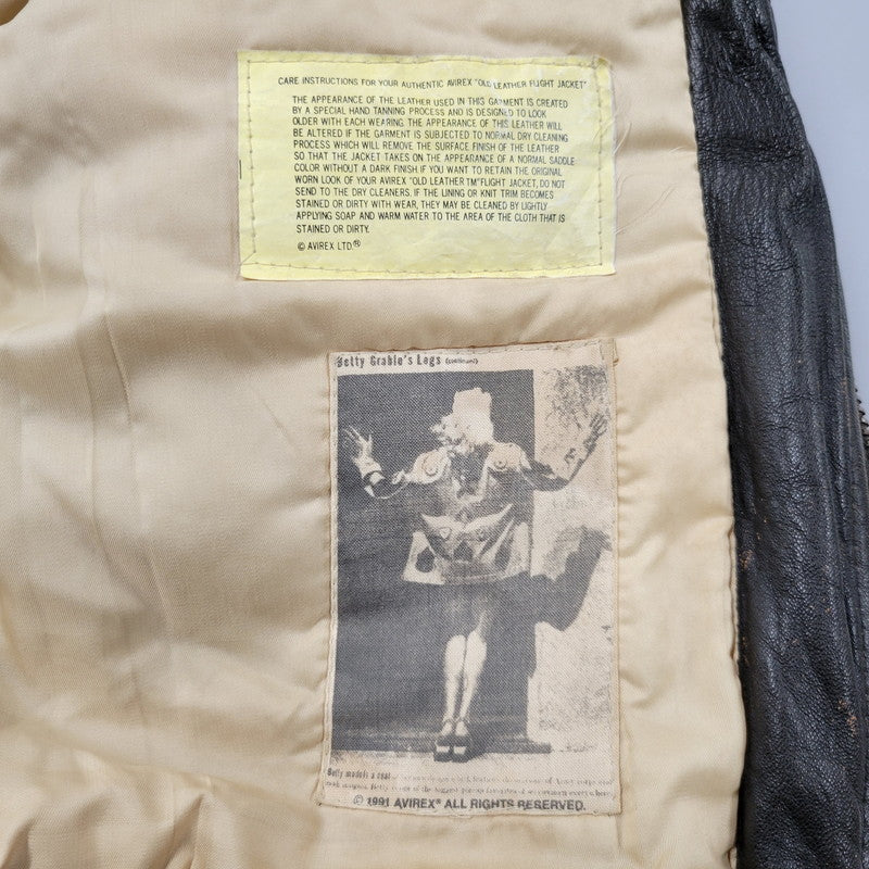 【現状渡し品】【メンズ】 AVIREX アヴィレックス A-2 FLIGHT JACKET フライトジャケット 50周年記念 ピンナップガール アウター 146-251109-as-11-izu サイズ：XS カラー：ブラウン系 万代Net店