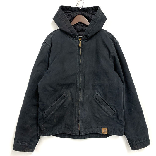 【現状渡し品】【メンズ】 Carhartt カーハート QUILT-LINED HOODED CANVAS DUCK 100733 001 キルト ラインド フーデッド キャンバス ダック ジャケット メキシコ製 アウター 146-251124-as-20-izu サイズ：M カラー：ブラック 万代Net店
