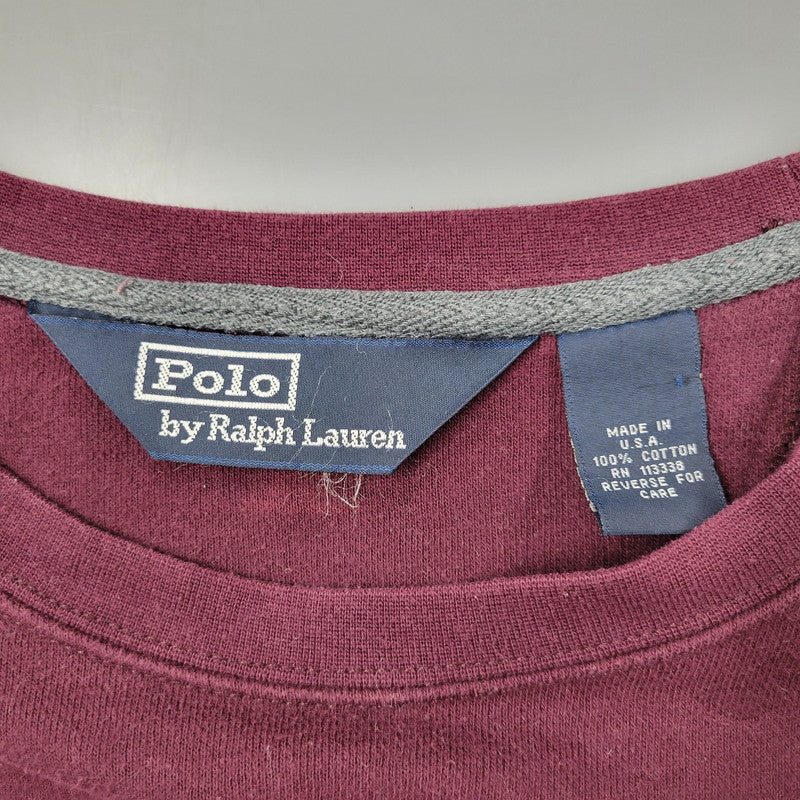 【中古品】【メンズ】 Polo by Ralph Lauren ポロバイラルフローレン SWEATSHIRT スウェットシャツ USA製 トレーナー 長袖 トップス 146-251115-as-16-izu カラー：バーガンディ 万代Net店