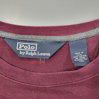 【中古品】【メンズ】 Polo by Ralph Lauren ポロバイラルフローレン SWEATSHIRT スウェットシャツ USA製 トレーナー 長袖 トップス 146-251115-as-16-izu カラー：バーガンディ 万代Net店