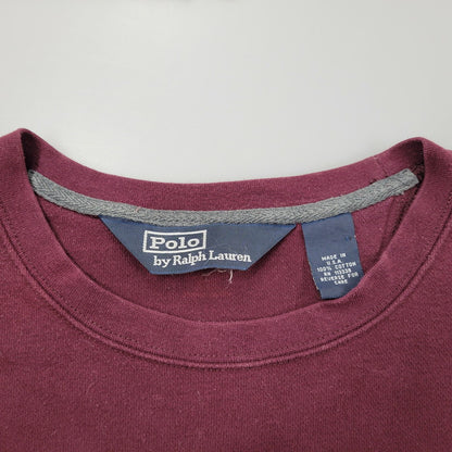 【中古品】【メンズ】 Polo by Ralph Lauren ポロバイラルフローレン SWEATSHIRT スウェットシャツ USA製 トレーナー 長袖 トップス 146-251115-as-16-izu カラー：バーガンディ 万代Net店
