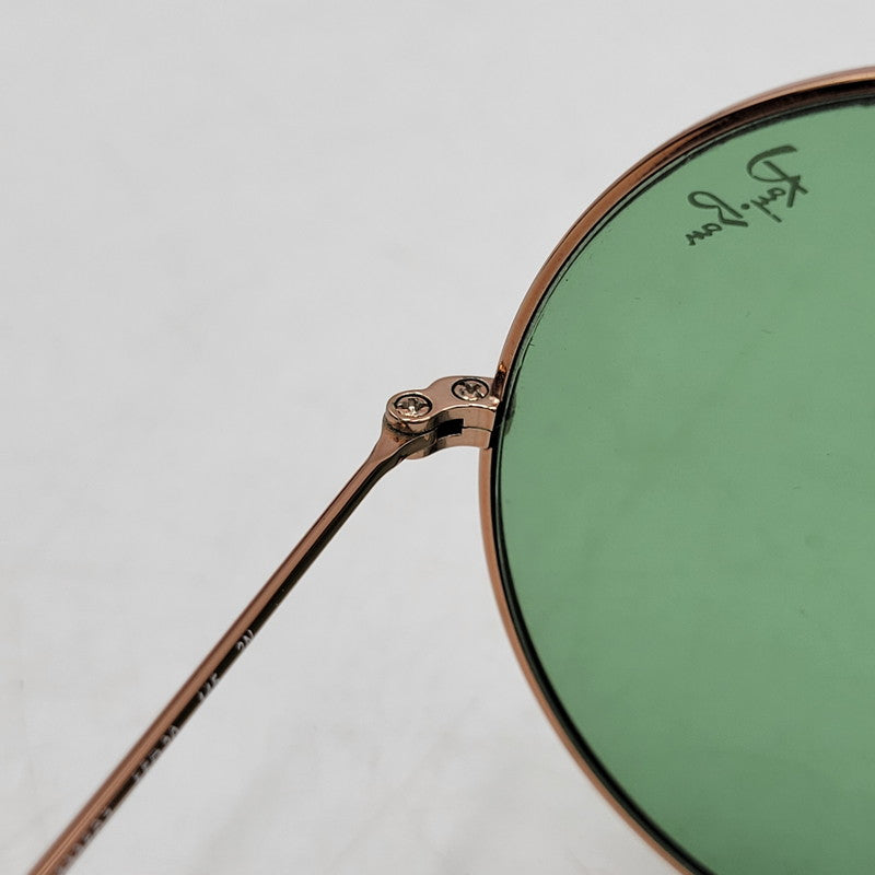 【現状渡し品】【メンズ/レディース】 Ray-Ban レイバン ROUND SUNGLASSES RB3592 ラウンドサングラス 203-251112-as-42-izu サイズ：55□20-145 カラー：グリーン×ゴールド 万代Net店