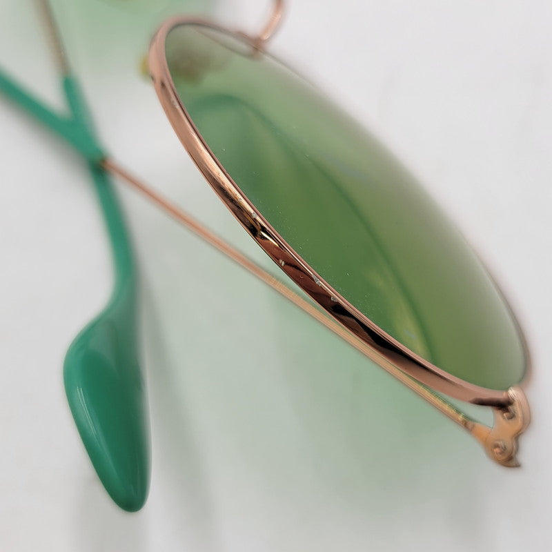 【現状渡し品】【メンズ/レディース】 Ray-Ban レイバン ROUND SUNGLASSES RB3592 ラウンドサングラス 203-251112-as-42-izu サイズ：55□20-145 カラー：グリーン×ゴールド 万代Net店