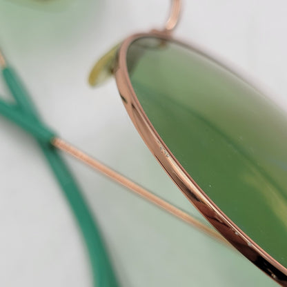 【現状渡し品】【メンズ/レディース】 Ray-Ban レイバン ROUND SUNGLASSES RB3592 ラウンドサングラス 203-251112-as-42-izu サイズ：55□20-145 カラー：グリーン×ゴールド 万代Net店