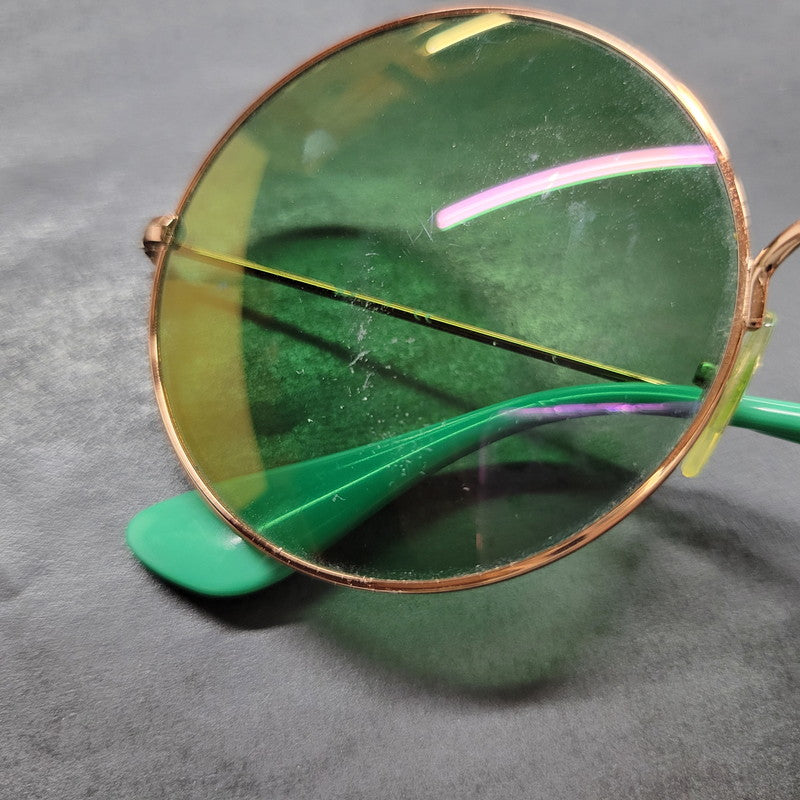 【現状渡し品】【メンズ/レディース】 Ray-Ban レイバン ROUND SUNGLASSES RB3592 ラウンドサングラス 203-251112-as-42-izu サイズ：55□20-145 カラー：グリーン×ゴールド 万代Net店