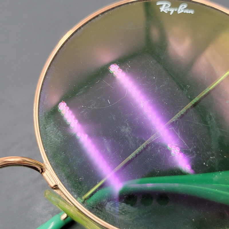 【現状渡し品】【メンズ/レディース】 Ray-Ban レイバン ROUND SUNGLASSES RB3592 ラウンドサングラス 203-251112-as-42-izu サイズ：55□20-145 カラー：グリーン×ゴールド 万代Net店