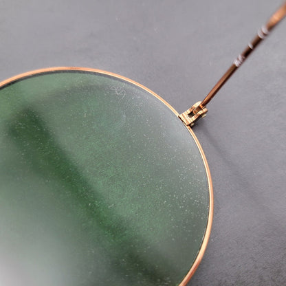 【現状渡し品】【メンズ/レディース】 Ray-Ban レイバン ROUND SUNGLASSES RB3592 ラウンドサングラス 203-251112-as-42-izu サイズ：55□20-145 カラー：グリーン×ゴールド 万代Net店