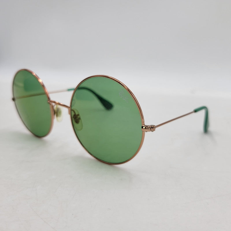 【現状渡し品】【メンズ/レディース】 Ray-Ban レイバン ROUND SUNGLASSES RB3592 ラウンドサングラス 203-251112-as-42-izu サイズ：55□20-145 カラー：グリーン×ゴールド 万代Net店