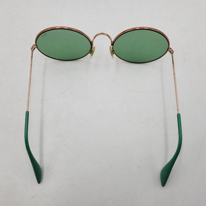 【現状渡し品】【メンズ/レディース】 Ray-Ban レイバン ROUND SUNGLASSES RB3592 ラウンドサングラス 203-251112-as-42-izu サイズ：55□20-145 カラー：グリーン×ゴールド 万代Net店