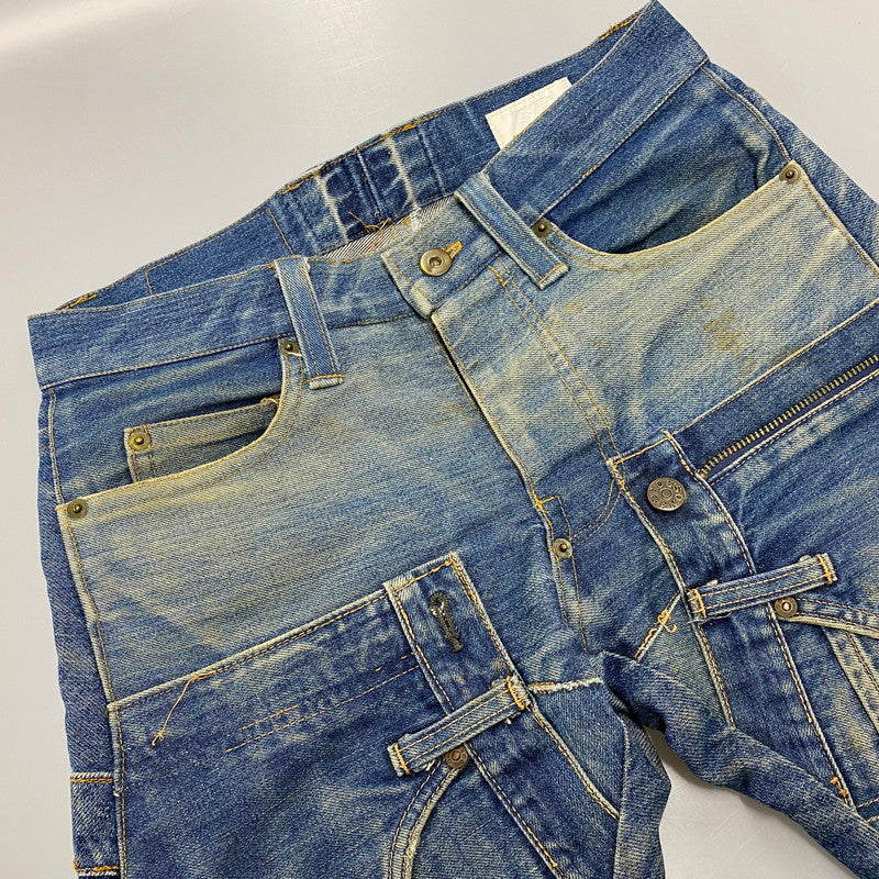 【現状渡し品】【メンズ】 PAPER REBUILD DESIGN JEANS ペーパー リビルド デザイン ジーンズ ズボン ボトムス 157-251110-ya-08-izu サイズ：S カラー：インディゴ 万代Net店