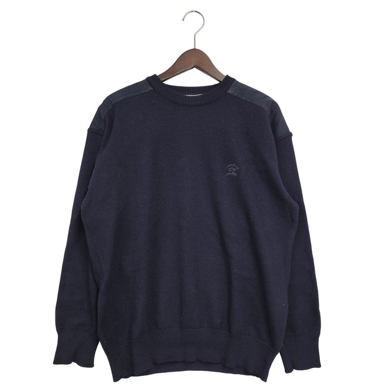 【現状渡し品】【メンズ】 PAUL&SHARK ポールアンドシャーク KNIT SWEATER ニット セーター イタリア製 長袖 トップス 146-251115-as-17-izu サイズ：L カラー：ネイビー 万代Net店