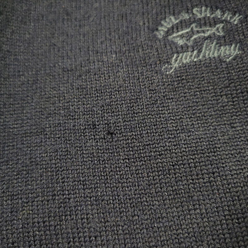 【現状渡し品】【メンズ】 PAUL&SHARK ポールアンドシャーク KNIT SWEATER ニット セーター イタリア製 長袖 トップス 146-251115-as-17-izu サイズ：L カラー：ネイビー 万代Net店