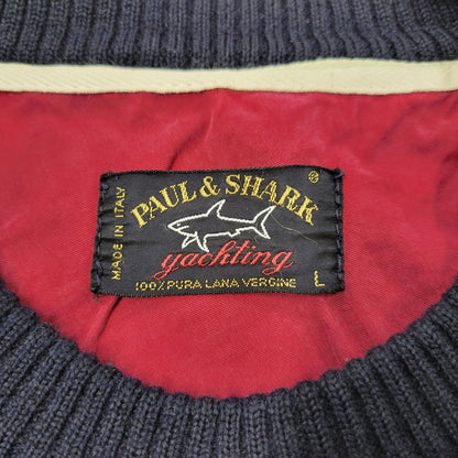 【現状渡し品】【メンズ】 PAUL&SHARK ポールアンドシャーク KNIT SWEATER ニット セーター イタリア製 長袖 トップス 146-251115-as-17-izu サイズ：L カラー：ネイビー 万代Net店