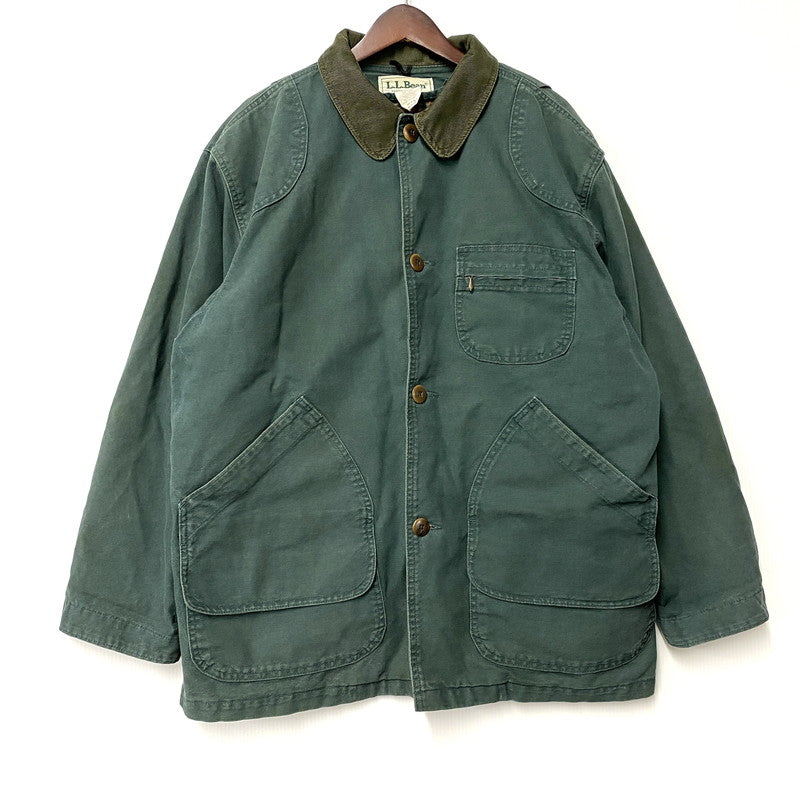 【現状渡し品】【メンズ】 L.L.Bean エルエルビーン H147 80'S USA製 COTTON CHECK LINER HUNTING JACKET コットン チェック ライナー ハンティング ジャケット アウター 146-251111-ya-09-izu サイズ：L カラー：グリーン 万代Net店