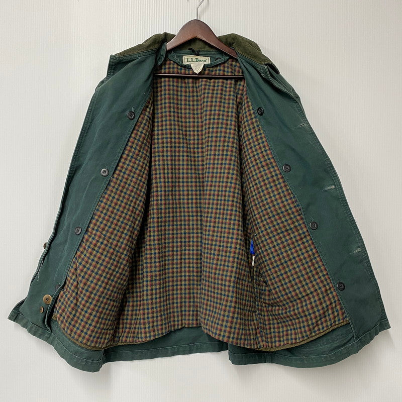 【現状渡し品】【メンズ】 L.L.Bean エルエルビーン H147 80'S USA製 COTTON CHECK LINER HUNTING JACKET コットン チェック ライナー ハンティング ジャケット アウター 146-251111-ya-09-izu サイズ：L カラー：グリーン 万代Net店