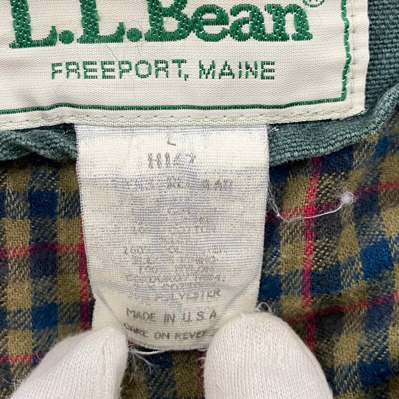 【現状渡し品】【メンズ】 L.L.Bean エルエルビーン H147 80'S USA製 COTTON CHECK LINER HUNTING JACKET コットン チェック ライナー ハンティング ジャケット アウター 146-251111-ya-09-izu サイズ：L カラー：グリーン 万代Net店