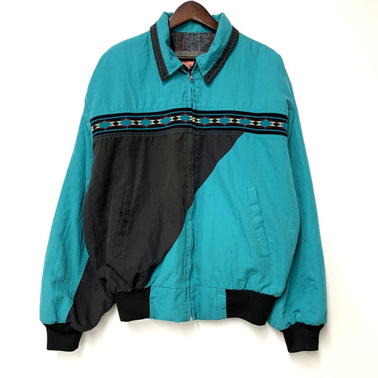 【中古品】【メンズ】 SANTA FE TRAIL サンタフェトレイル 90S BLANKET LINER TYROLEAN TAPE BLOUSON JACKET ブランケット ライナー チロリアン タイプ ブルゾン ジャケット アウター 146-251112-cs-24-izu サイズ：L カラー：ターコイズ 万代Net店
