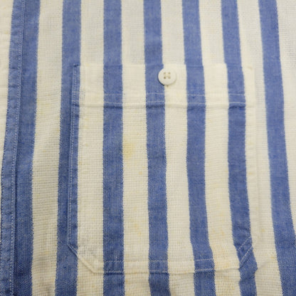 【現状渡し品】【メンズ】 L.L.Bean エルエルビーン COOL WEAVE STRIPE S/S SHIRT ストライプ ショートスリーブ シャツ USA製 半袖 トップス 146-251117-as-14-izu サイズ：L カラー：ブルー×ホワイト 万代Net店