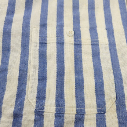 【現状渡し品】【メンズ】 L.L.Bean エルエルビーン COOL WEAVE STRIPE S/S SHIRT ストライプ ショートスリーブ シャツ USA製 半袖 トップス 146-251117-as-14-izu サイズ：L カラー：ブルー×ホワイト 万代Net店