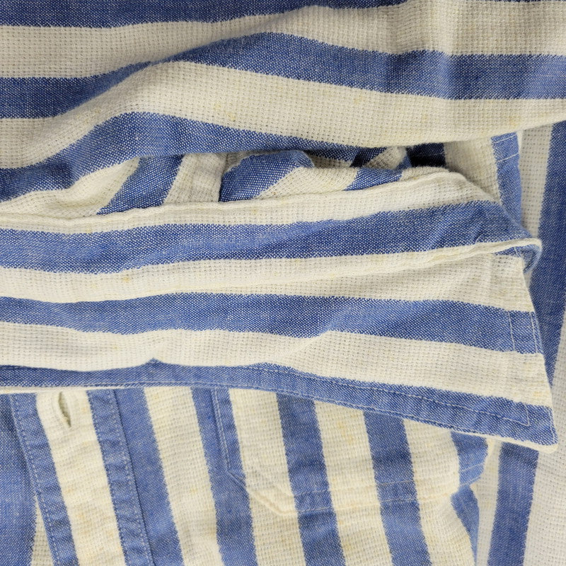 【現状渡し品】【メンズ】 L.L.Bean エルエルビーン COOL WEAVE STRIPE S/S SHIRT ストライプ ショートスリーブ シャツ USA製 半袖 トップス 146-251117-as-14-izu サイズ：L カラー：ブルー×ホワイト 万代Net店