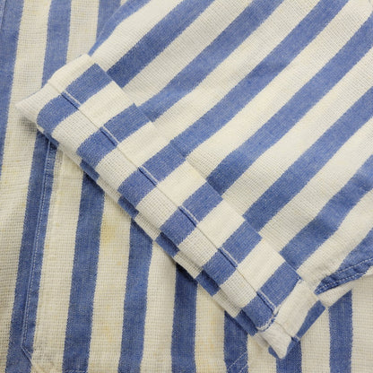 【現状渡し品】【メンズ】 L.L.Bean エルエルビーン COOL WEAVE STRIPE S/S SHIRT ストライプ ショートスリーブ シャツ USA製 半袖 トップス 146-251117-as-14-izu サイズ：L カラー：ブルー×ホワイト 万代Net店