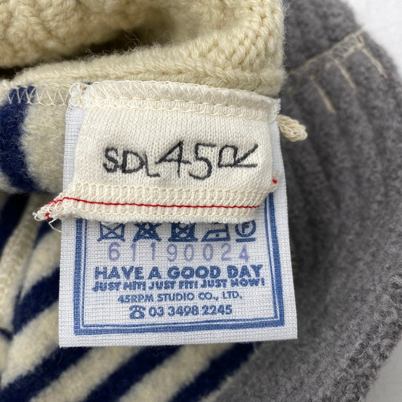 【中古美品】【メンズ/レディース】 45R フォーティファイブ・アール 61190024 USモーのケーブル×ボーダーハット 帽子 185-251115-as-04-izu サイズ：00 カラー：マルチカラー 万代Net店