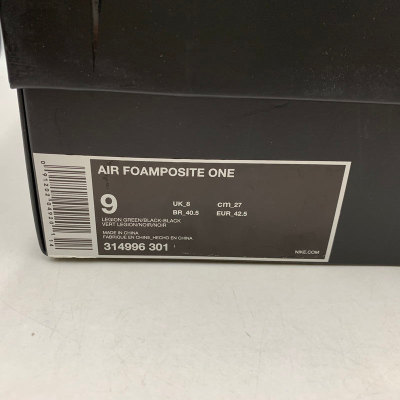 【中古品】【メンズ】 NIKE ナイキ AIR FOAMPOSITE ONE 314996-301 エア フォームポジット ワン スニーカー シューズ 靴 160-251112-as-07-izu サイズ：27cm カラー：LEGION GREEN/BLACK-BLACK 万代Net店