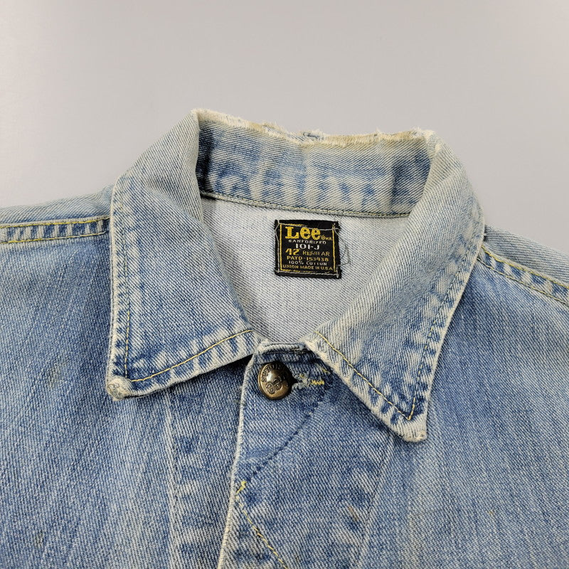 【現状渡し品】【メンズ】 Lee リー 101-J USA製 REGULAR レギュラー 60S DENIM JACKET デニム ジャケット トップス アウター 146-251113-ya-12-izu サイズ：42 カラー：ライトインディゴ 万代Net店