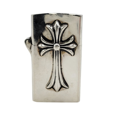 【中古品】【メンズ/レディース】 CHROME HEARTS クロムハーツ ZIPPO ジッポー タイニーダブルクロス スリムV2 ライター 190-251214-as-03-izu カラー：シルバー 万代Net店