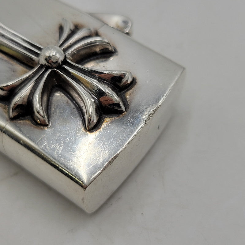 【中古品】【メンズ/レディース】 CHROME HEARTS クロムハーツ ZIPPO ジッポー タイニーダブルクロス スリムV2 ライター 190-251214-as-03-izu カラー：シルバー 万代Net店