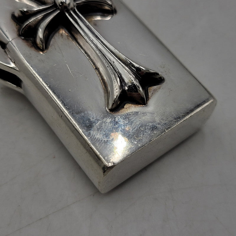 【中古品】【メンズ/レディース】 CHROME HEARTS クロムハーツ ZIPPO ジッポー タイニーダブルクロス スリムV2 ライター 190-251214-as-03-izu カラー：シルバー 万代Net店