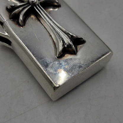 【中古品】【メンズ/レディース】 CHROME HEARTS クロムハーツ ZIPPO ジッポー タイニーダブルクロス スリムV2 ライター 190-251214-as-03-izu カラー：シルバー 万代Net店