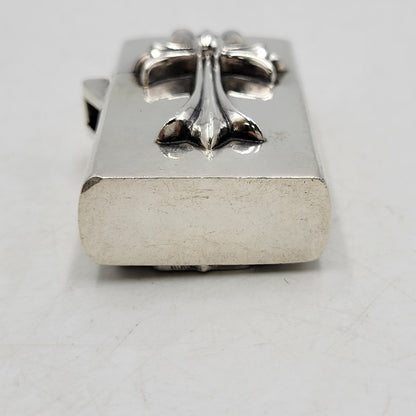 【中古品】【メンズ/レディース】 CHROME HEARTS クロムハーツ ZIPPO ジッポー タイニーダブルクロス スリムV2 ライター 190-251214-as-03-izu カラー：シルバー 万代Net店