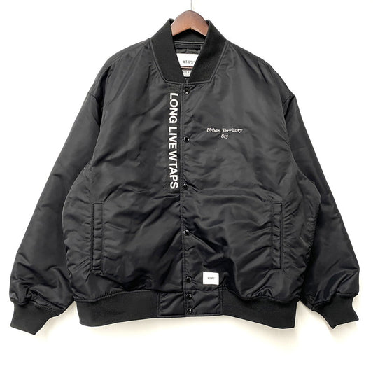 【中古品】【メンズ】 WTAPS ダブルタップス 22AW TEAM JACKET NYLON TWILL 222TQDT-JKM01 チーム ジャケット ナイロン ツイル ジャケット アウター 142-251114-ay-09-izu サイズ：03 カラー：ブラック 万代Net店
