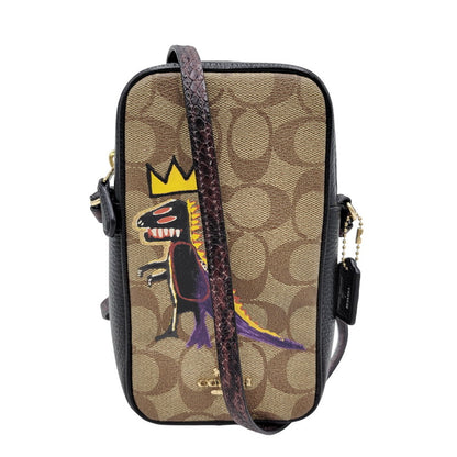 【中古品】【レディース】 COACH コーチ × JEAN MICHEL BASQUIAT ジャン ミシェル バスキア T-REX MINI SHOULDER BAG ミニショルダーバッグ カバン 鞄 180-251113-as-09-izu カラー：ブラウン×ブラック 万代Net店